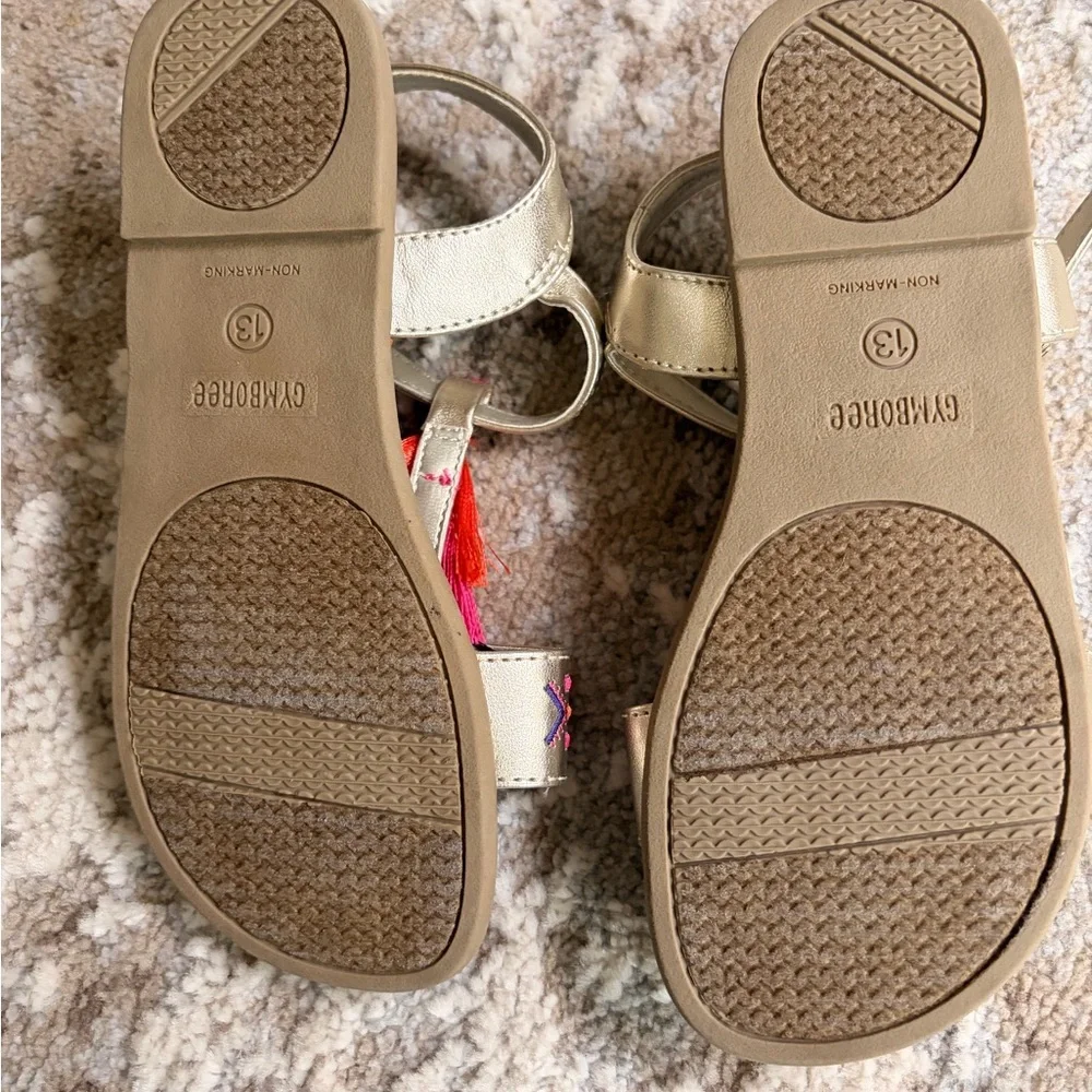Gymboree Gold Sandals with Bright Tassels
